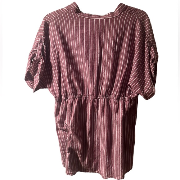 Decree 100% cotton front button striped shirt sleeve blouse size XL EUC - Picture 2 of 4